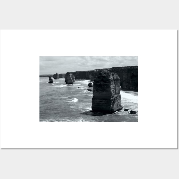 The Twelve Apostles in Black and White Wall Art by JohnDalkin